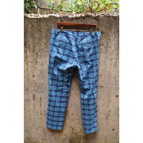 Puma Blue & Navy Plaid Golf Pants – Size 34x32 - Picture 2 of 5